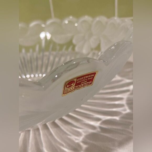 Vintage Lead Crystal Flowered Bowl — Elegant Decorative / Serving Piece - Picture 3 of 6
